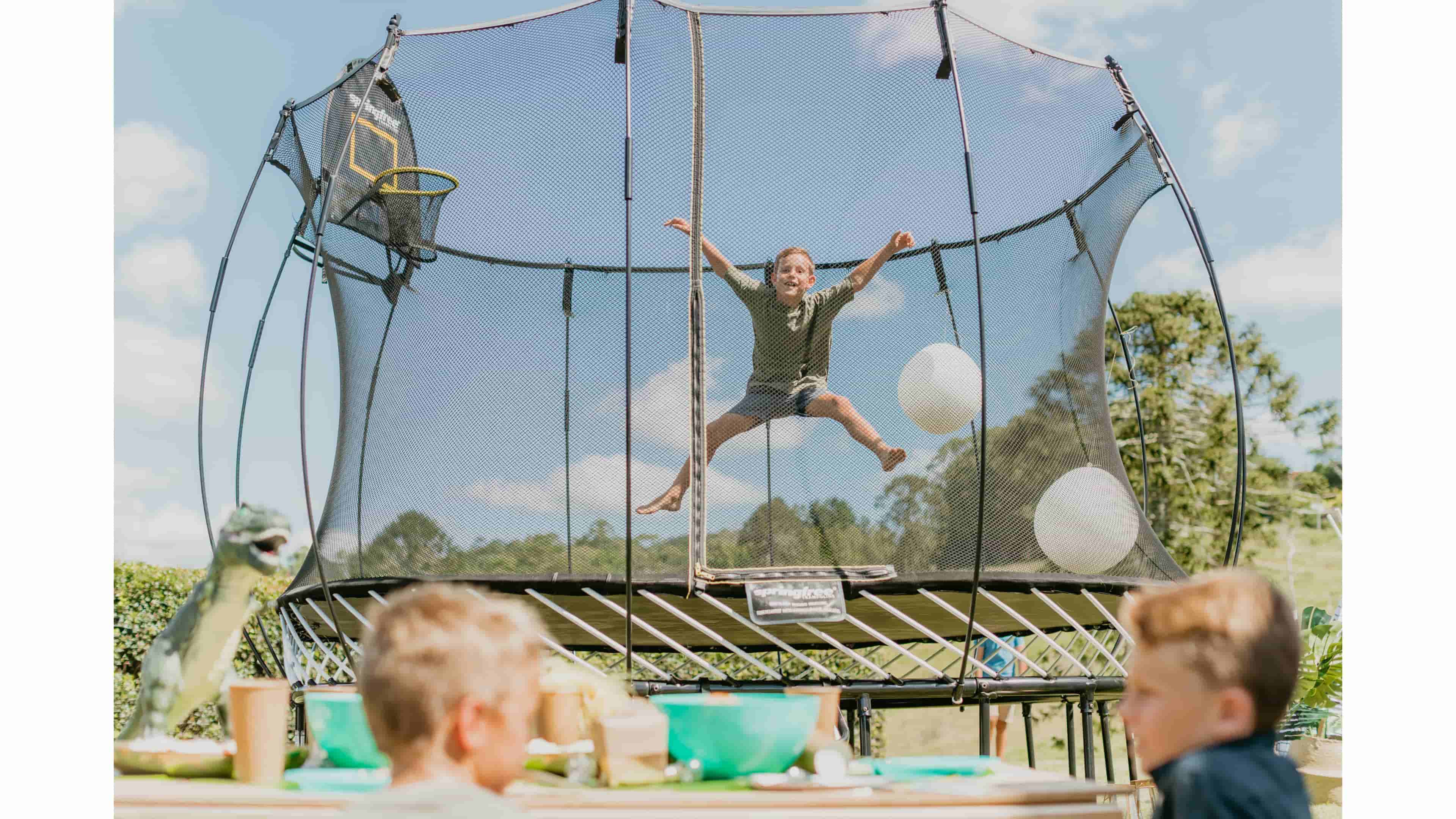 Big trampoline shop with net